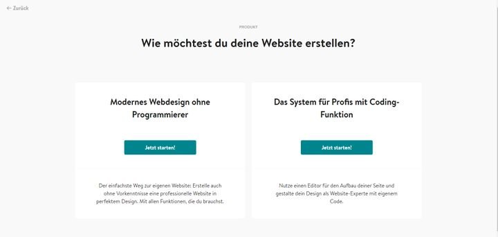 Für Websites und Shops bieten sich sowohl der Creator (rechts) als auch Jimdo Dolphin (links) an