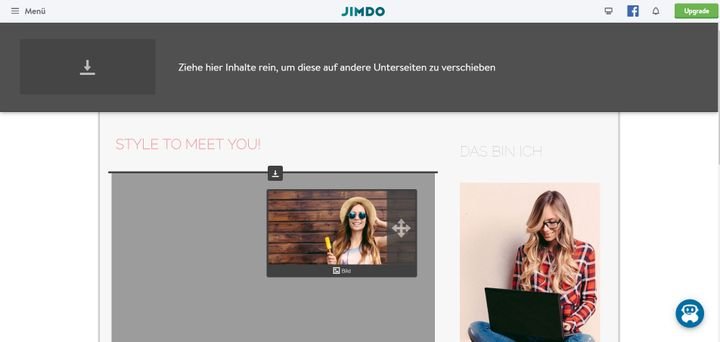 Die Anpassung Ihrer Jimdo-Page ist dank einfachem Drag-and-Drop sehr simpel und eingängig