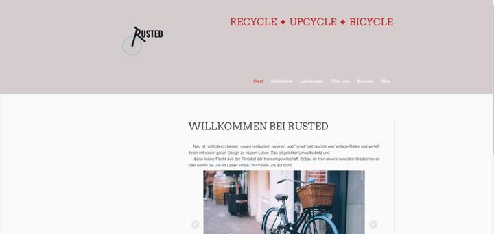 Die Startseite der trusted Test-Website