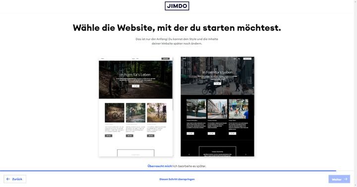 Die Dolphin-Einrichtung gibt Ihnen zwei mögliche Designs vor