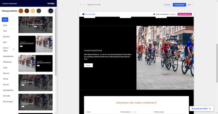 Bei “Dolphin” fügen Sie mit wenigen Klicks komplett vorab designte Seitenabschnitte hinzu