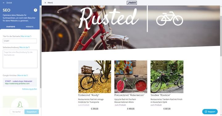 Mit den SEO-Optionen sorgen Sie für eine bessere Auffindbarkeit Ihrer Seite