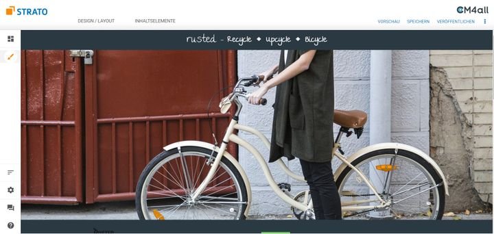Ein Blick in den Website-Editor des STRATO Homepage-Baukastens