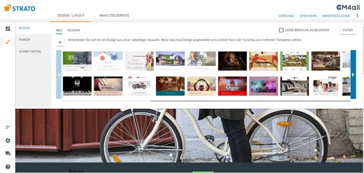 Wählen Sie aus rund 100 Designvorlagen diejenige aus, die am besten zu Ihnen oder Ihrem Unternehmen passt