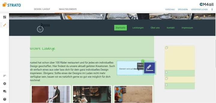 Die Platzierung Ihrer Widgets im STRATO Homepage-Baukasten ist durch die verfügbaren Ankerpunkte beschränkt