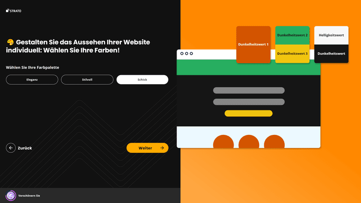Entscheide dich beim Stil für einen der KI-Vorschläge