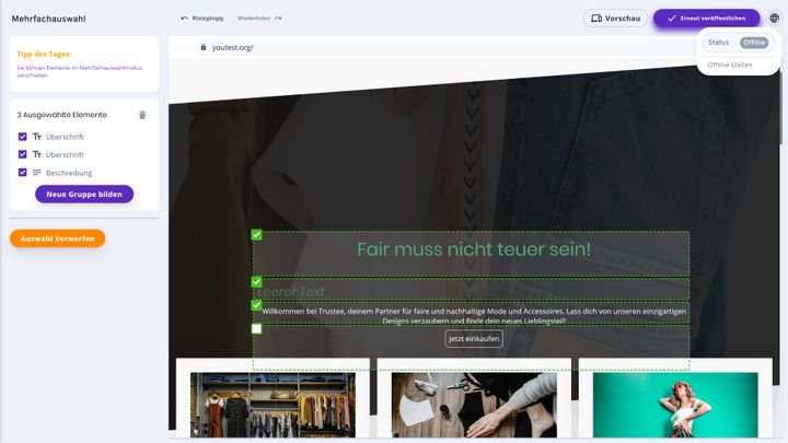 Die Raster-Funktion erlaubt dir eine semi-freie Platzierung deiner Widgets