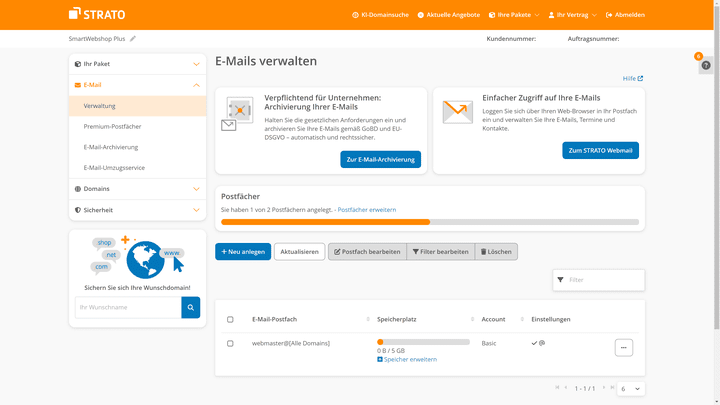 Verwalte deine Mails im gleichen Backend wie deine Webseite