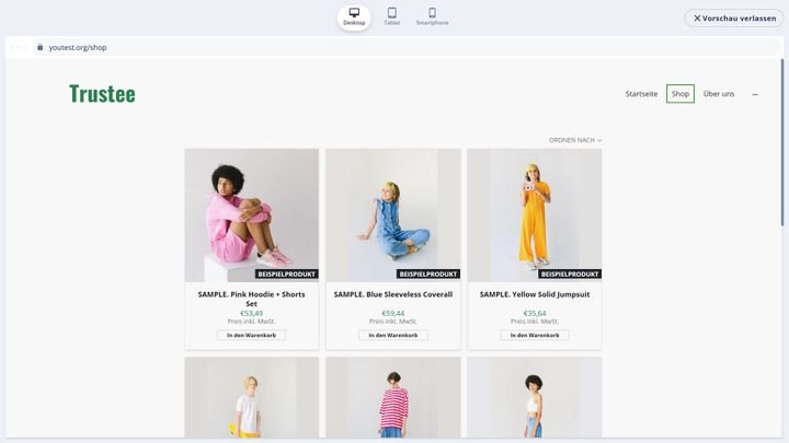 Richte deinen eigenen Webshop gegen Aufpreis ein