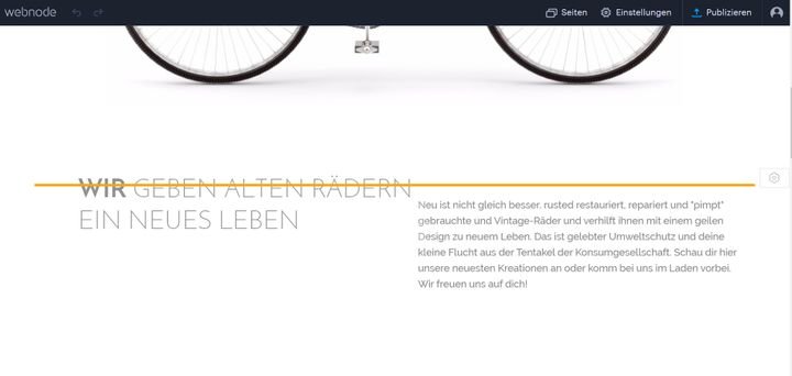Innerhalb der Spalten lassen sich Textfelder und Bilder in einem gewissen Rahmen verschieben - allerdings nicht darüber hinaus