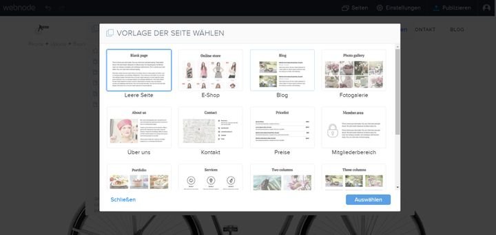 Einen Online-Shop oder Blog können Sie ganz einfach über eine entsprechende Seite in Ihre Website integrieren