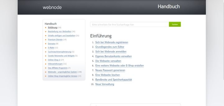 Im Online-Handbuch finden Sie eine Reihe von häufig gestellten Fragen und nützlichen Tutorials für den Start