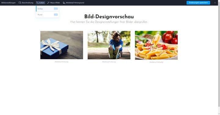 Legen Sie einen globalen Stil für Ihre Seitenelemente wie die Bilder fest