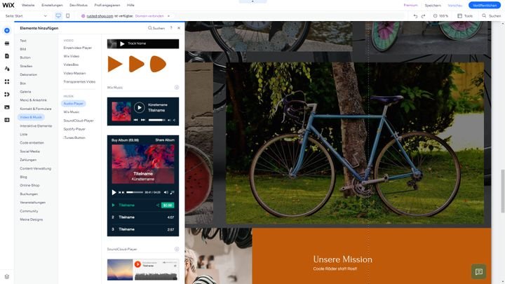 Passen Sie mit den Widgets die Seite auf Ihre Bedürfnisse an