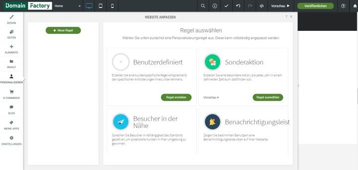 Auf Wunsch personalisieren Sie Ihre Page und sprechen damit gezielt bestimmte Zielgruppen an