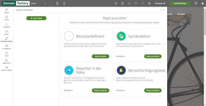 Auf Wunsch personalisieren Sie Ihre Page und sprechen damit gezielt bestimmte Zielgruppen an