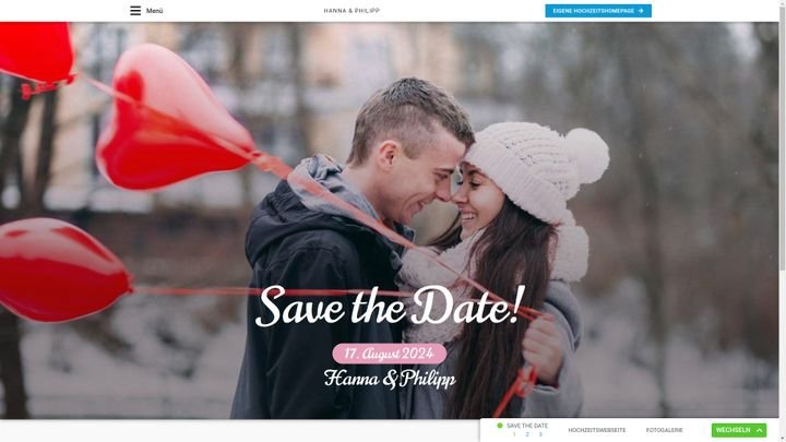 Erstelle zügig eine schicke Save the Date-Seite