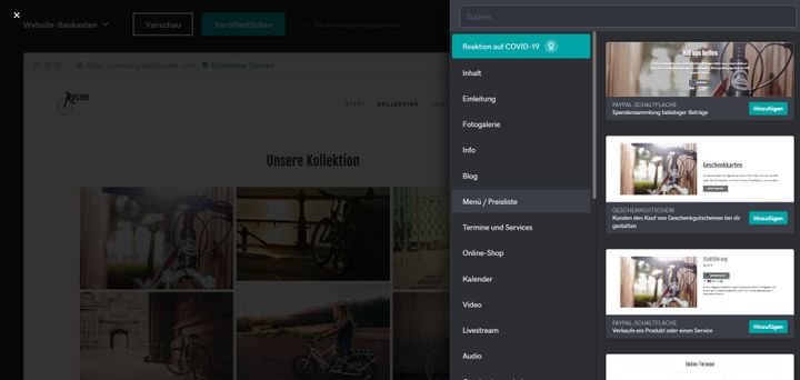 Über sogenannte “Bereiche” holen Sie sich neue Funktionen und Features auf Ihre GoDaddy-Website
