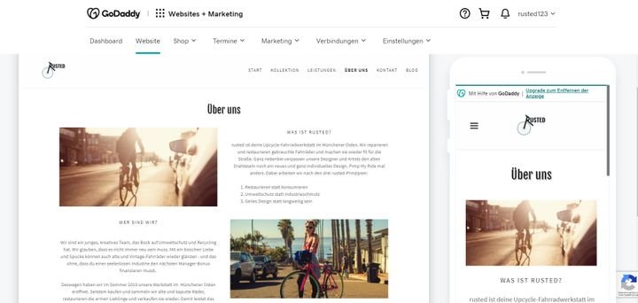 Alle GoDaddy-Designs sind für mobile Endgeräte optimiert