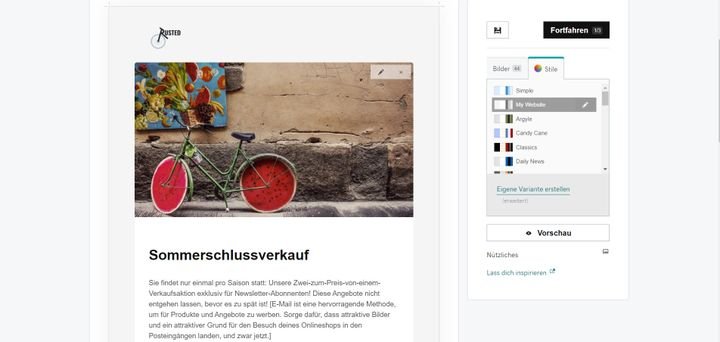 Fügen Sie Fotos und Texte hinzu und passen Sie Ihre Mailings an Ihre Bedürfnisse an