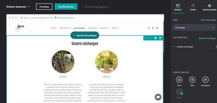 Die Gestaltung Ihrer Page hängt von den Ankerlinien ab, an denen Sie neue Bereiche und Elemente einfügen können
