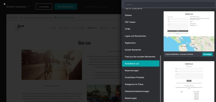 Jedes Widget und jede neue Funktion für Ihre Page ist an einen ganzen “Bereich” geknüpft