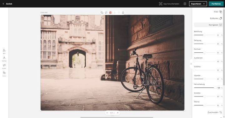 Perfektionieren Sie den Look Ihrer Bilder mit der integrierten Bildbearbeitung