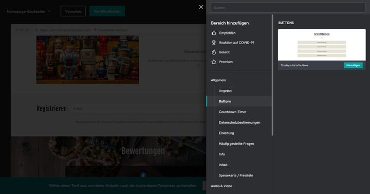 GoDaddy bietet wichtige Standardfunktionen, aber kaum Layout-Features