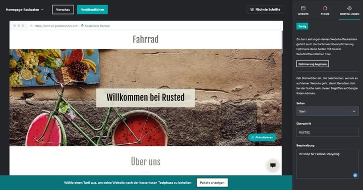 Die SEO-Einstellungen von GoDaddy ermöglichen Ihnen beispielsweise individuelle Meta-Titles und Descriptions