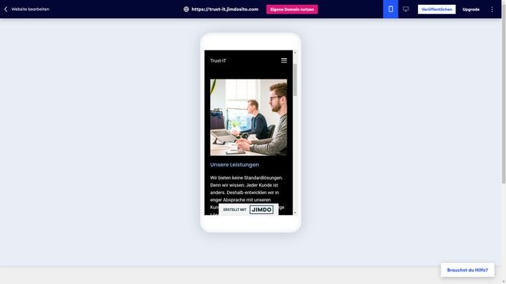 Auch mobil sieht meine Jimdo-Dolphin Seite richtig gut aus
