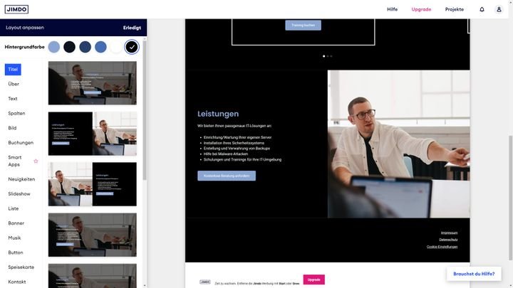 Der Editor von Jimdo ist supereinfach zu bedienen