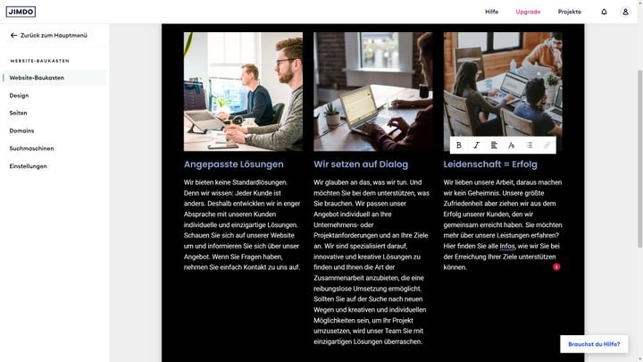 Bereits auf Deutsch vorgenerierte Inhalte sparen dir Zeit bei der Einrichtung