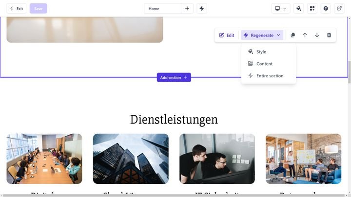 Durable kann mit einem Klick neuen Content für dich generieren