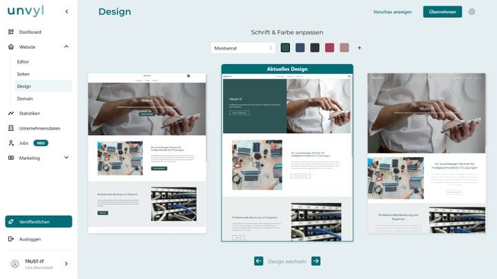 Bei Paceways kommst du in fünf einfachen Schritten zu deiner Website