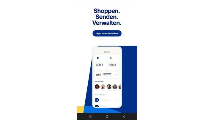 PayPal macht es vor: große Beschriftung und ein einfach zu treffender Button