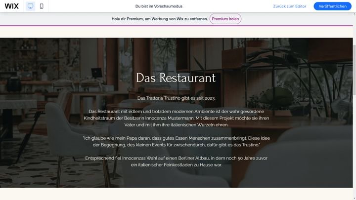 Stelle die Besonderheiten deines Restaurants auf deiner Webseite vor