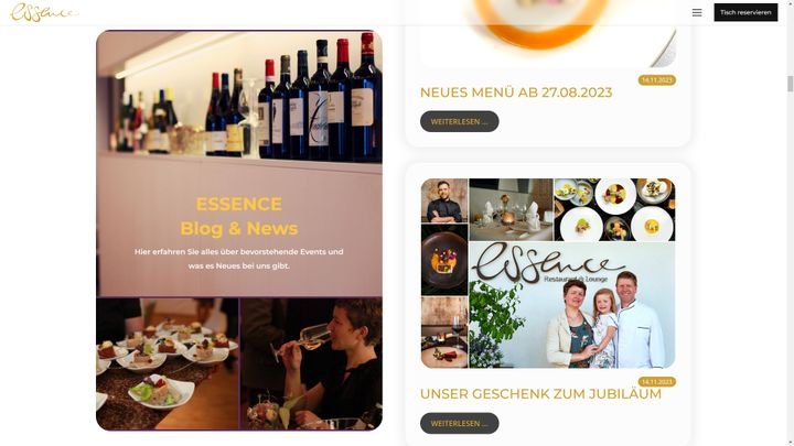 Das Restaurant Essence in München macht vor, wie es mit dem News-Blog funktioniert