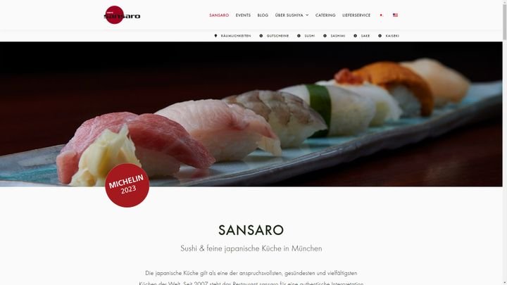 Ein Blick und du weißt sofort, worum es geht. Das Sushi-Restaurant Sushiya Sansaro hat das Game Startseite durchgespielt
