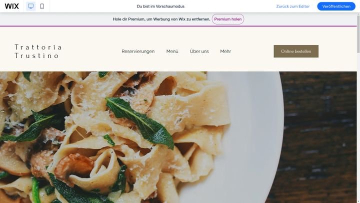 Die Startseite des Trustino