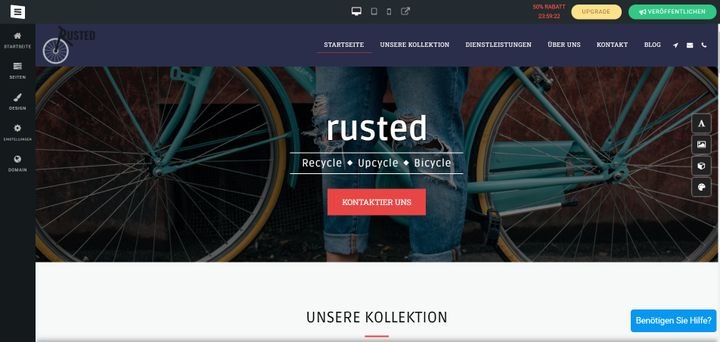 So könnte Ihre fertige Website bei SITE123 aussehen