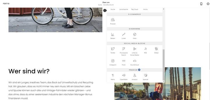 Spezielle Premium-Widgets mit Zusatzfeatures bekommen Sie erst ab einem bestimmten Tarif