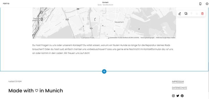 In Sachen Layout sind Sie bei Squarespace auf die horizontalen Ankerlinien beschränkt