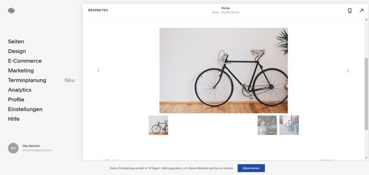 Einige Anzeigefehler wie hier die fehlerhafte Bildergalerie trüben den positiven Gesamteindruck von Squarespace