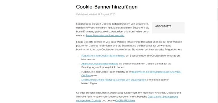 Eine Anleitung von Squarespace zum Hinzufügen eines Cookie-Banners auf Ihrer Page