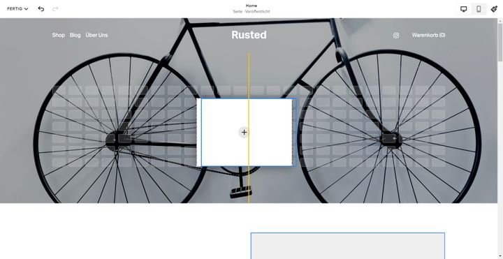 Sie platzieren im Editor einzelne Elementblöcke in einem Raster-System