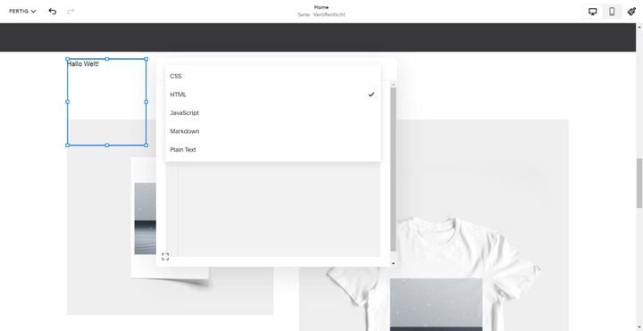 Nehmen Sie eigene Anpassung an Ihrer Website per Code vor