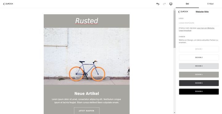 Übernehmen Sie mit wenigen Klicks die farbliche Aufmachung Ihrer Seite für Ihre Newsletter