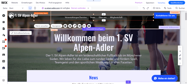 Mit einem Homepage-Baukasten erstellst du deine eigene Website nach dem Baukasten-Prinzip. Hier siehst du eine Page, die ich für einen Test mit dem Homepage-Baukasten Wix gebaut habe.