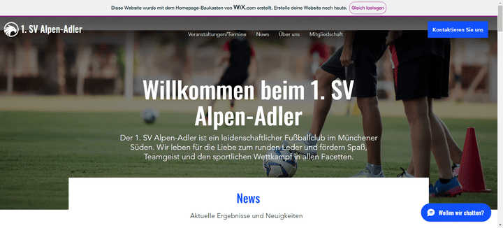 Der Header meiner Startseite besteht aus einem großformatigen Bild und einem kurzen Willkommenstext