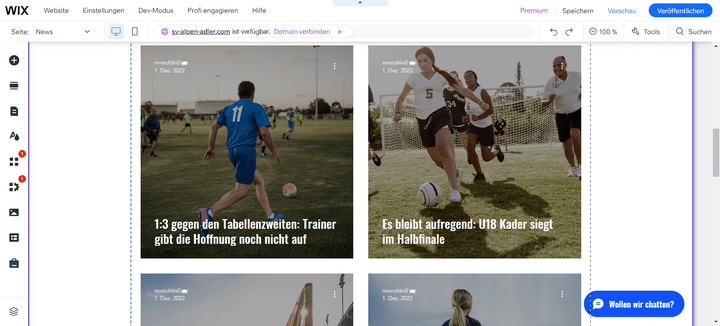 So sieht die News-Sektion dann auf der fertigen Seite aus. Schick!